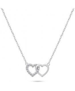 Brilio Silver Brilio Silver Delicate Silver Linked Hearts Necklace NCL117W