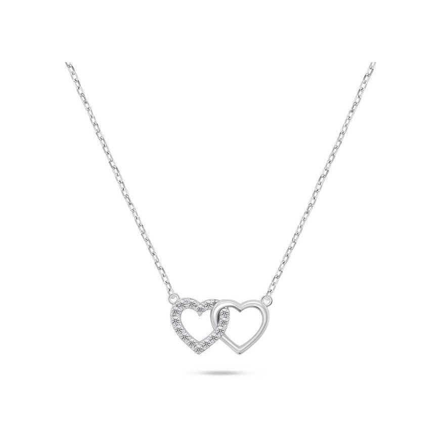 Brilio Silver Brilio Silver Delicate Silver Linked Hearts Necklace NCL117W