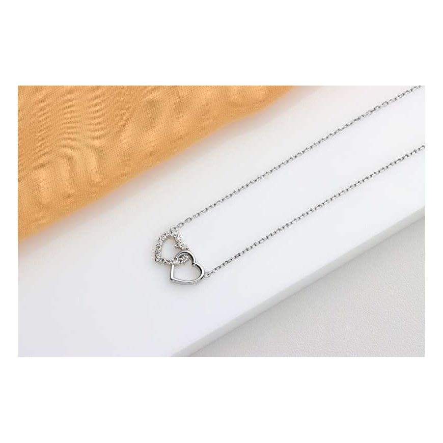 Brilio Silver Brilio Silver Delicate Silver Linked Hearts Necklace NCL117W – 2