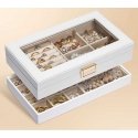 Troli Two-Tier White Jewelry Organizer Troli Two-Tier White Jewelry Organizer