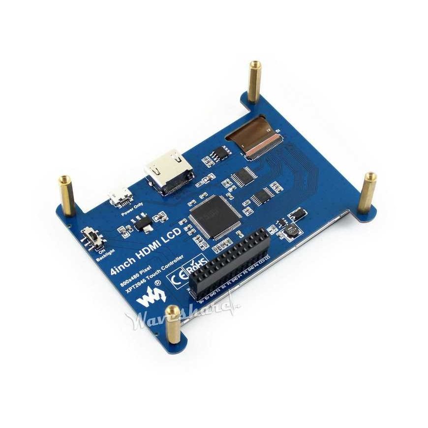 Waveshare Resistive Touch Screen for Raspberry Pi Microcomputer - LCD IPS 4" 800x480px HDMI + GPIO – 2