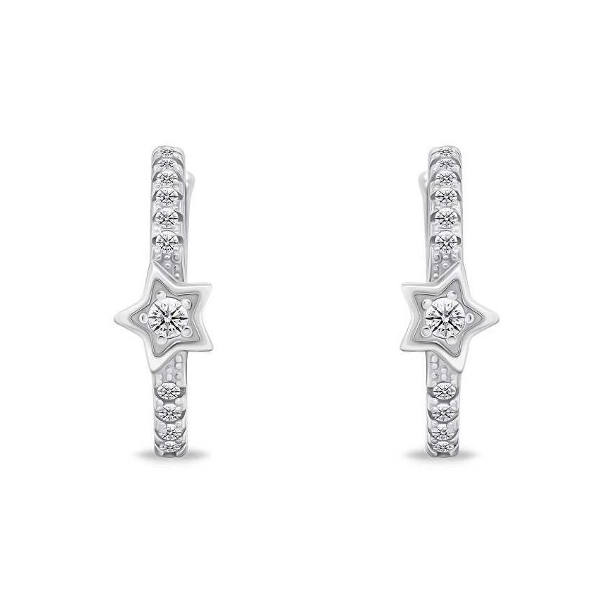 Brilio Silver Brilio Silver Playful silver earrings Star with zircons EA783W – 2