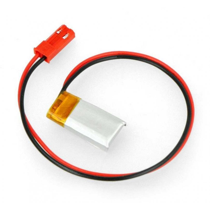 Akyga Li-Pol battery 40mAh 1S 3.7V - JST-BEC connector + socket - 20x10x3mm