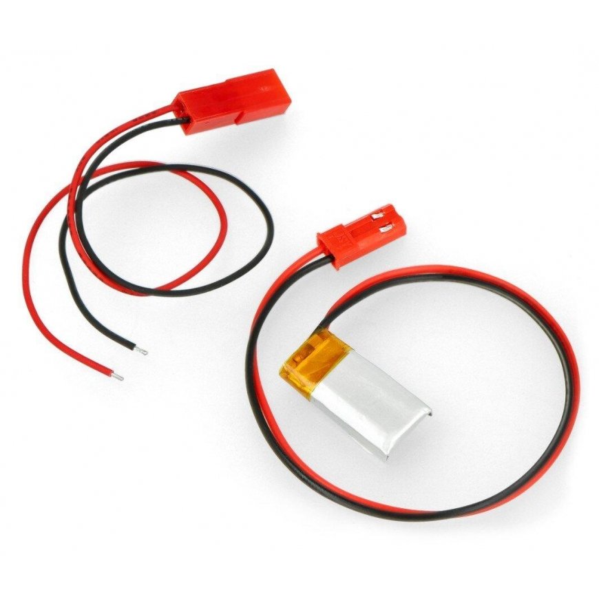 Akyga Li-Pol elementas 40mAh 1S 3.7V - JST-BEC jungtis + lizdas - 20x10x3mm – 2