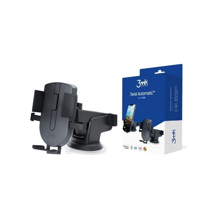 3MK Twist Automatic Car Holder Passive holder Mobile phone/Smartphone Black
