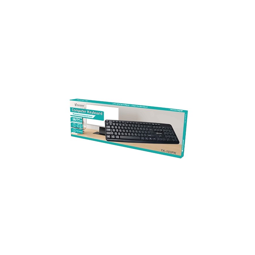 Vakoss TK-103PK tastatūra USB Melns – 2