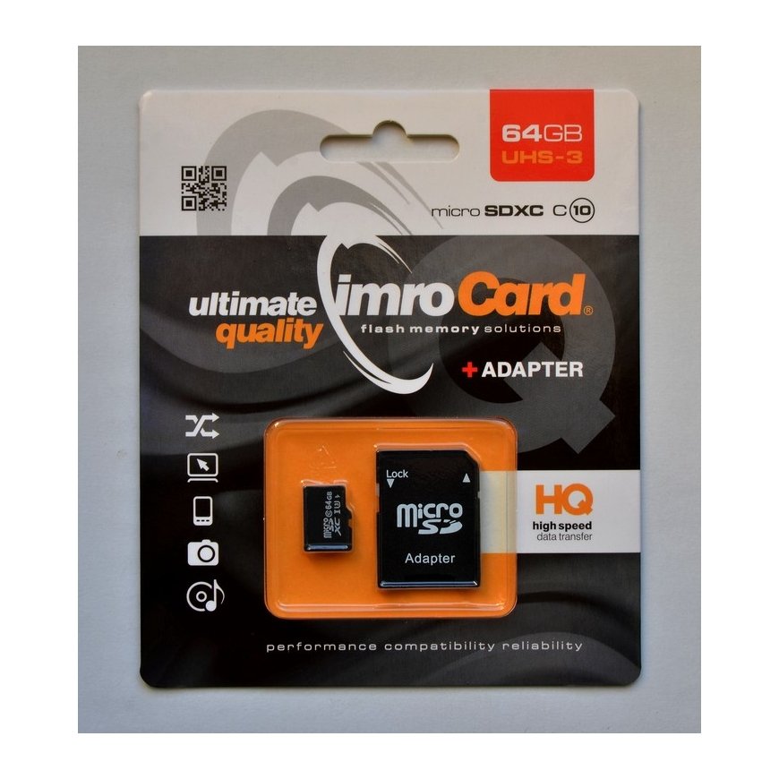 IMRO MICROSD10/64GB UHS-3 ADP memory card MicroSDXC Класс 10 – 2