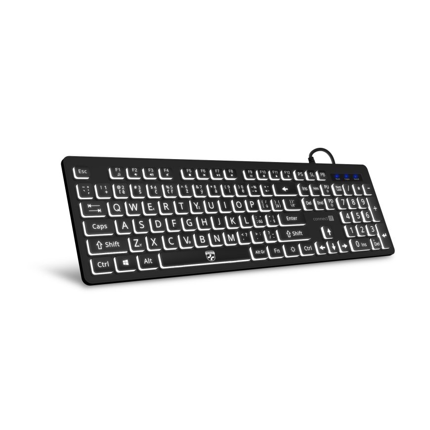 Connect IT CKB-7100-CS tastatūra Mājas/Biroja USB Slovāku, Čehu Melns