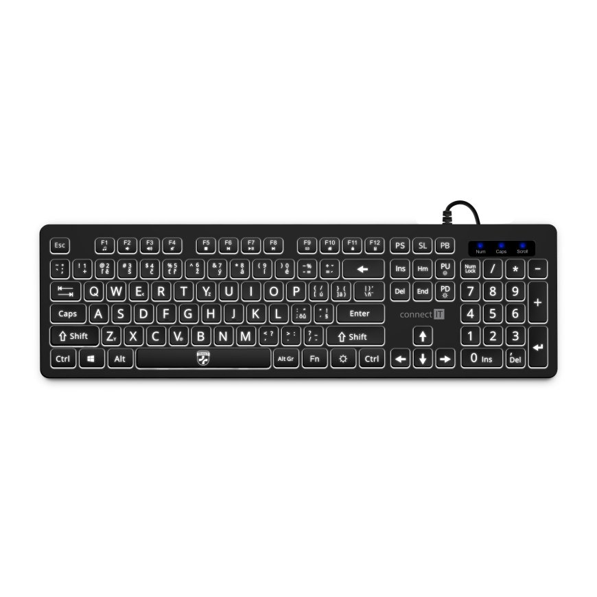 Connect IT CKB-7100-CS näppäimistö Koti /Toimisto USB Slovakia, Tšekki musta – 2
