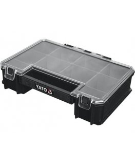 Yato YT-09177 instrumentu kārba Mazu detaļu kārba Polipropilēns Melns, Caurspīdīgs