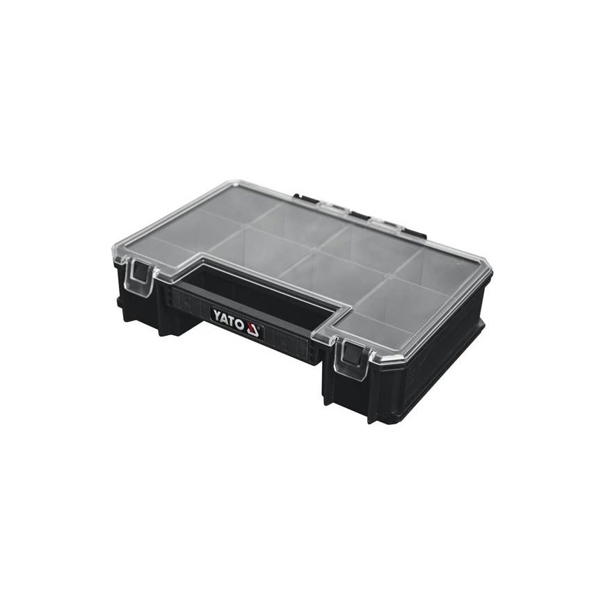 Yato YT-09177 instrumentu kārba Mazu detaļu kārba Polipropilēns Melns, Caurspīdīgs