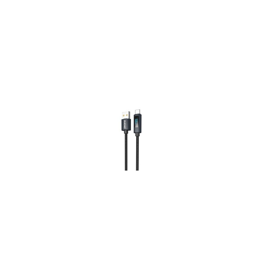 Dudao L7T USB-A - USB-C 66W Cable with LED Display 1m - Black