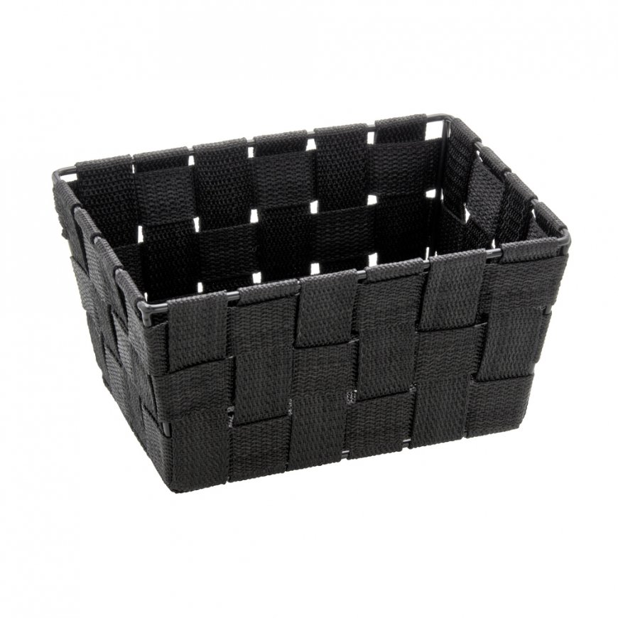 WENKO Storage basket Adria Mini Long Black bathroom basket