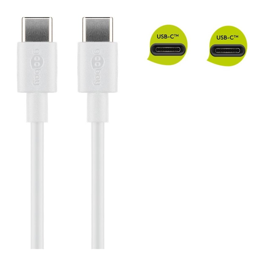 Goobay 51244 USB-kaapeli USB 2.0 2 m USB C Valkoinen – 3