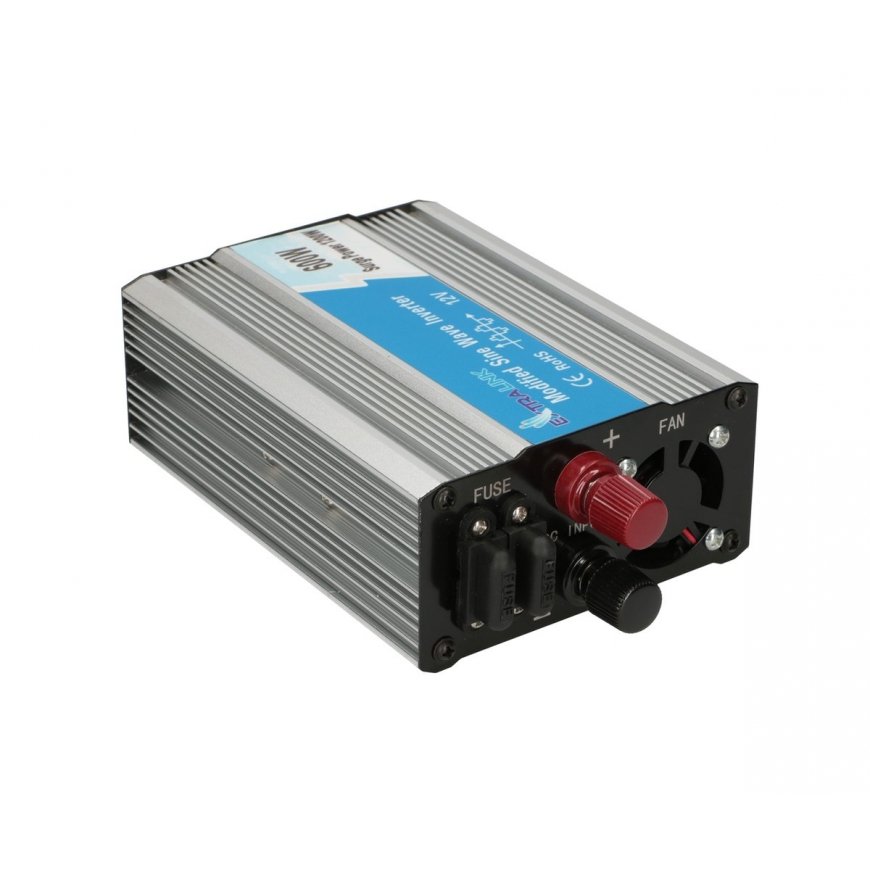Extralink VOLTAGE CONVERTER 12V - 230V, 600W, MODIFIED SINUS OPIM-600W virta-adapteri ja vaihtosuunt – 2