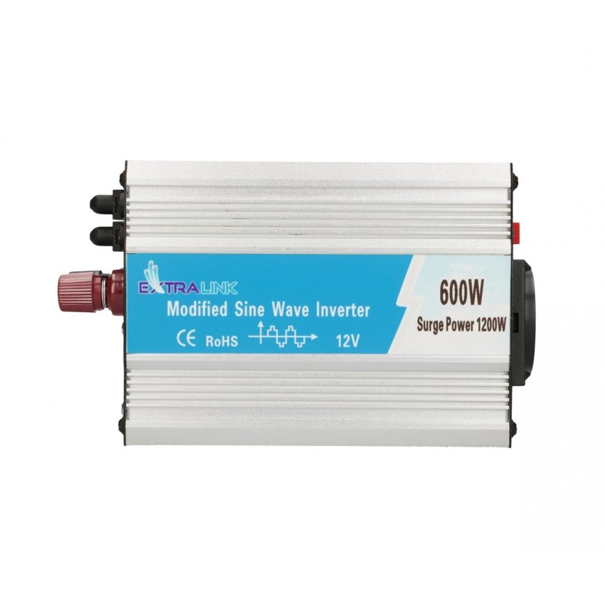 Extralink VOLTAGE CONVERTER 12V - 230V, 600W, MODIFIED SINUS OPIM-600W strāvas adapteris & pārveidot – 3