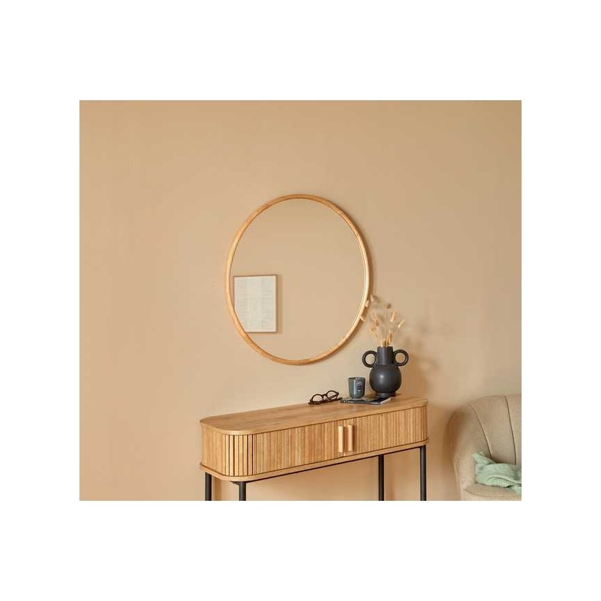 Frame KIM wall mirror in wooden frame, Ø 75 cm – 5