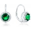 Beneto Silver earrings with green crystals AGUC1157 Beneto Silver earrings with green crystals AGUC1157