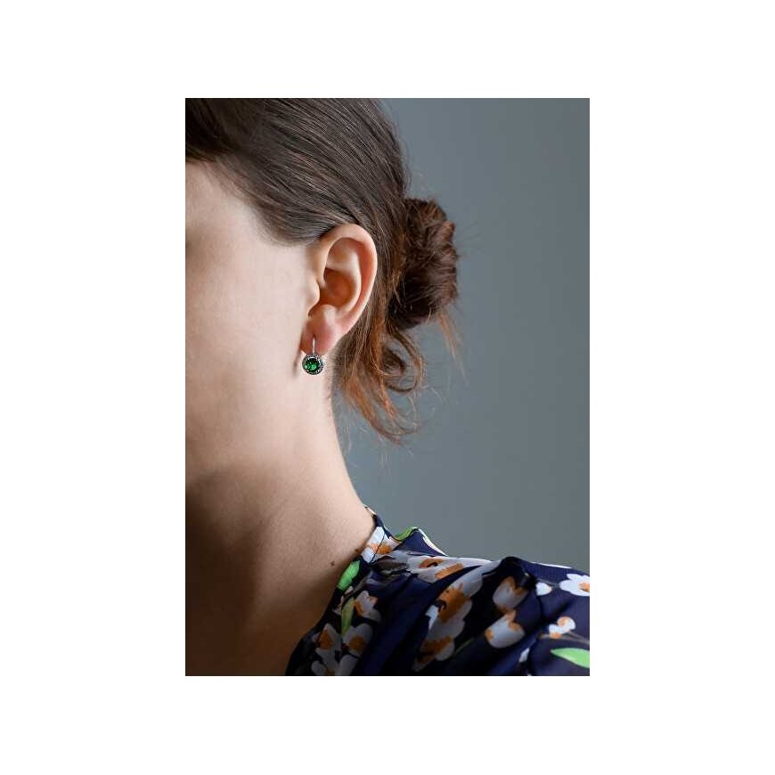Beneto Silver earrings with green crystals AGUC1157 – 2