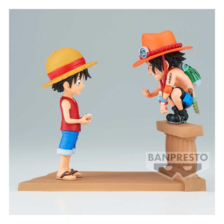 Banpresto One Piece Monkey D Luffy & Portgas D Ace World keräilyhirsitarinafiguuri 8cm – 2