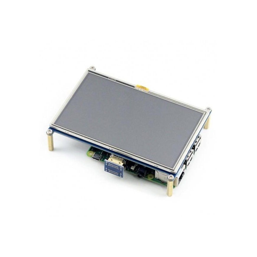Waveshare Resistive Touch Screen for Raspberry Pi 3/2/B+ Microcomputer - LCD TFT 5" 800x480px HDMI + GPIO – 3