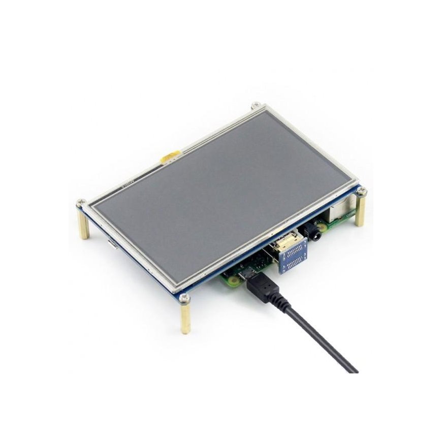 Waveshare Resistive Touch Screen for Raspberry Pi 3/2/B+ Microcomputer - LCD TFT 5" 800x480px HDMI + GPIO – 4
