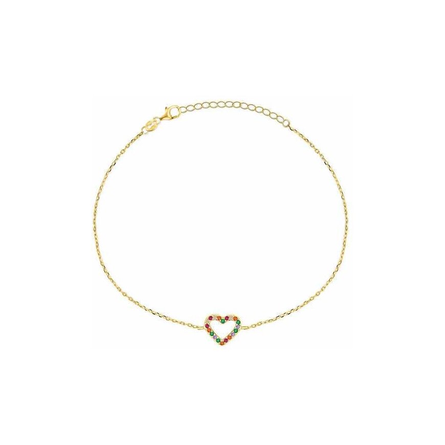 Brilio hopea hurmaava kullattu sydänrannekoru BRC39YRBW