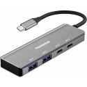 PremiumCord 10G SuperSpeed Hub USB-C iki 2x USB 3.2 C + 2x USB 3.2 A, aliuminio