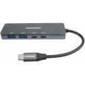 PremiumCord 10G SuperSpeed Hub USB-C iki 2x USB 3.2 C + 2x USB 3.2 A, aliuminio