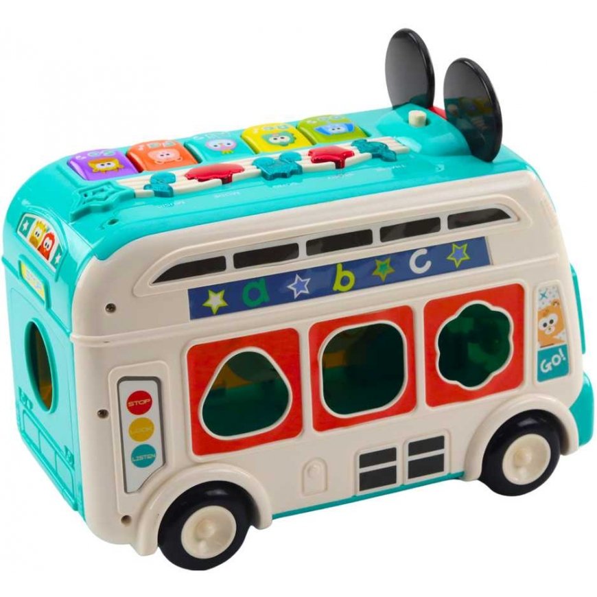Lean Toys Interactive Educational Bus Sorter Lights Sounds Turquoise – 3
