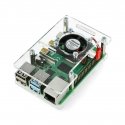 Gravlaser Raspberry Pi 4B/3B+/3B/2B dėklas, atidaromas, su ventiliatoriumi - skaidrus Gravlaser Raspberry Pi 4B/3B+/3B/2B dėklas, atidaromas, su ventiliatoriumi - skaidrus