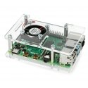 Gravlaser Raspberry Pi 4B/3B+/3B/2B kotelo, avattava, tuulettimella - läpinäkyvä Gravlaser Raspberry Pi 4B/3B+/3B/2B kotelo, avattava, tuulettimella - läpinäkyvä