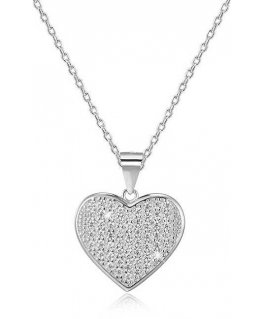 Beneto Silver necklace with heart AGS122 / 48