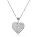 Beneto Silver necklace with heart AGS122 / 48 Beneto Silver necklace with heart AGS122 / 48