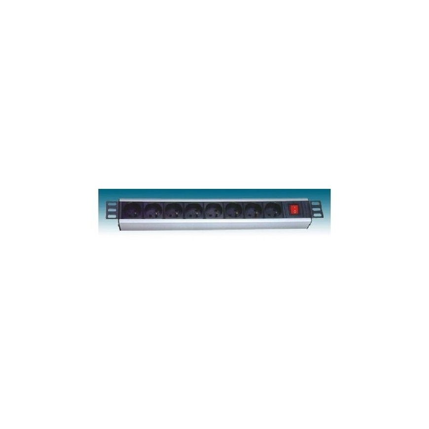 Power cable PremiumCord PremiumCord Panel power source from 1U to 19" rack, 8x230V, surge protection, 2m cable, switch – 2