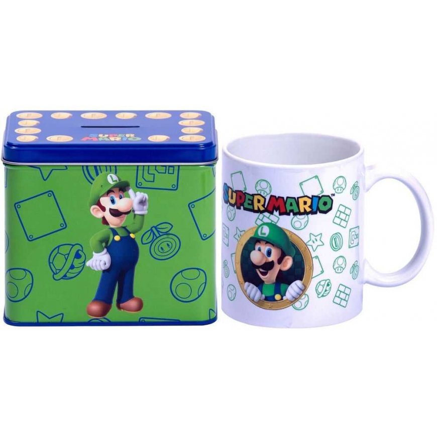 Nintendo Super Mario Bros Luigi Mug + Money box set – 3