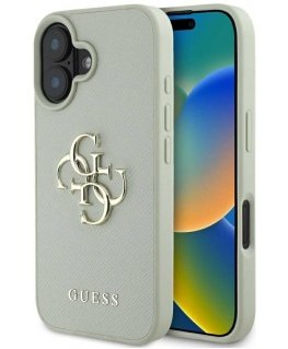 Guess Graained Big 4G Logo Pieni Classic Logo Apple iPhone 16 kotelo vihreä
