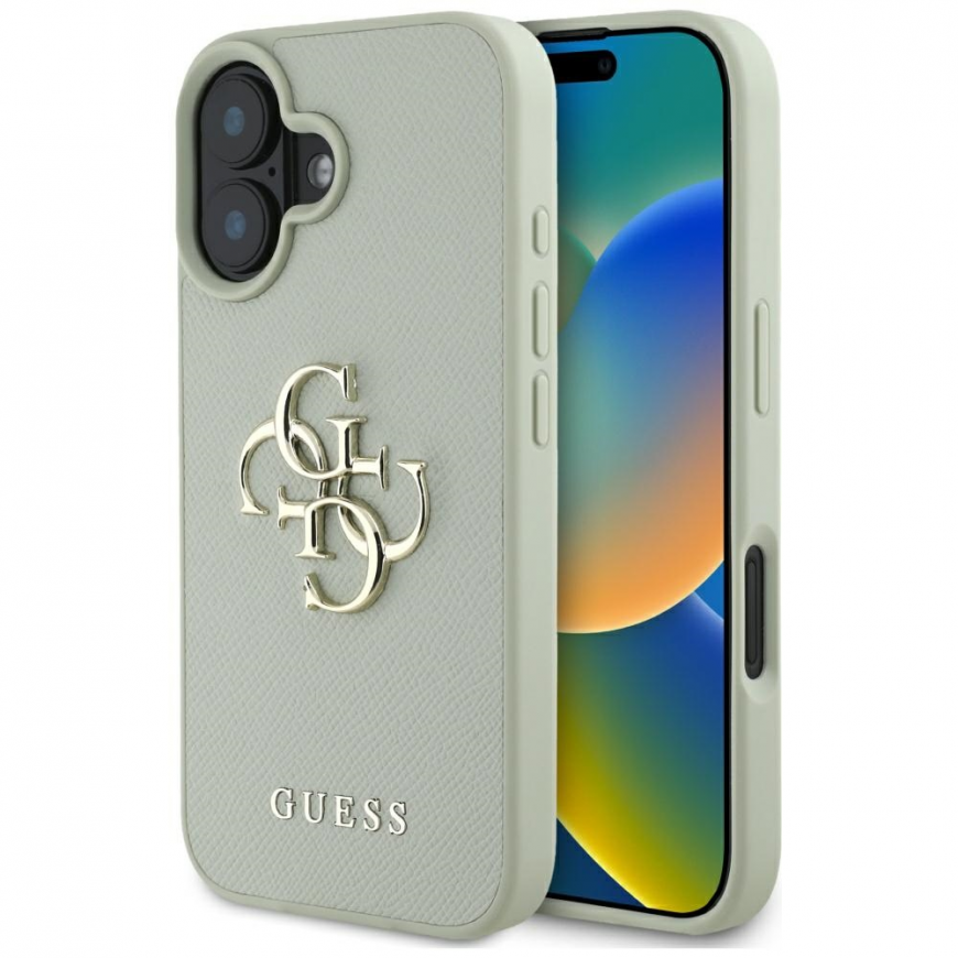 Guess Grained Big 4G Logo Small Classic Logo Apple iPhone 16 case green – 2