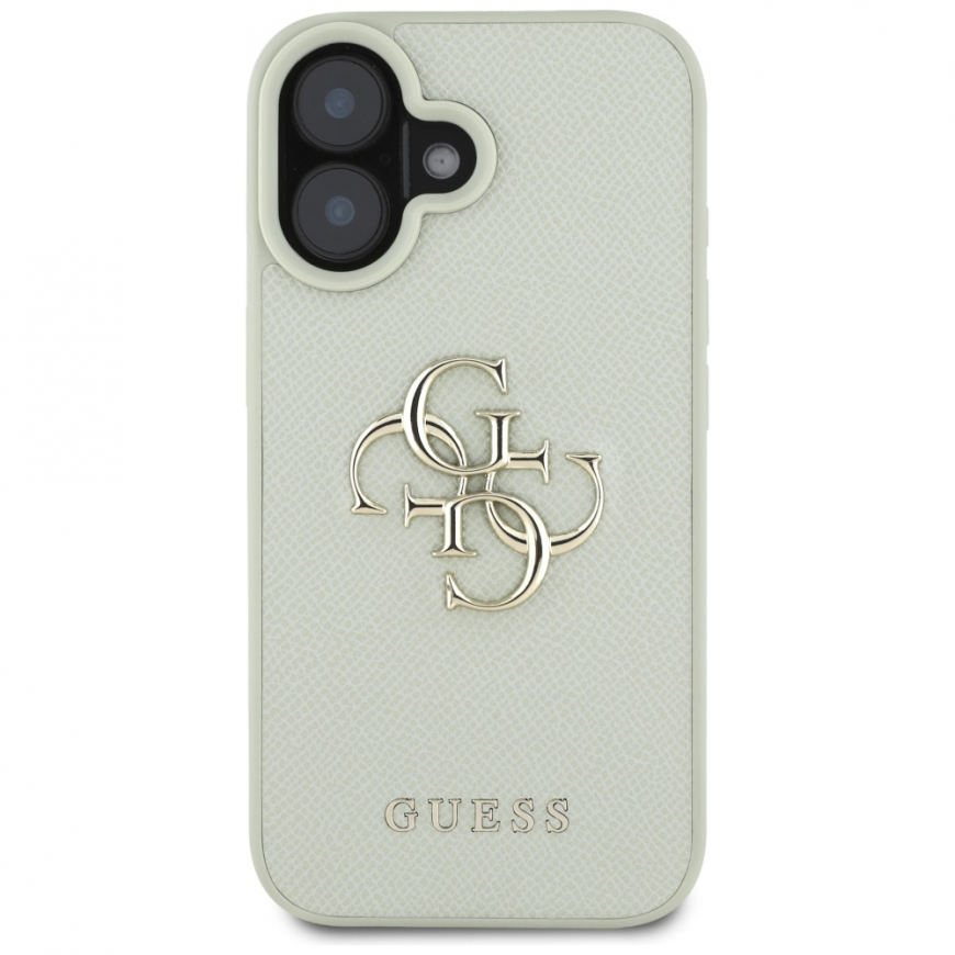 Guess Graained Big 4G Logo Pieni Classic Logo Apple iPhone 16 kotelo vihreä – 4