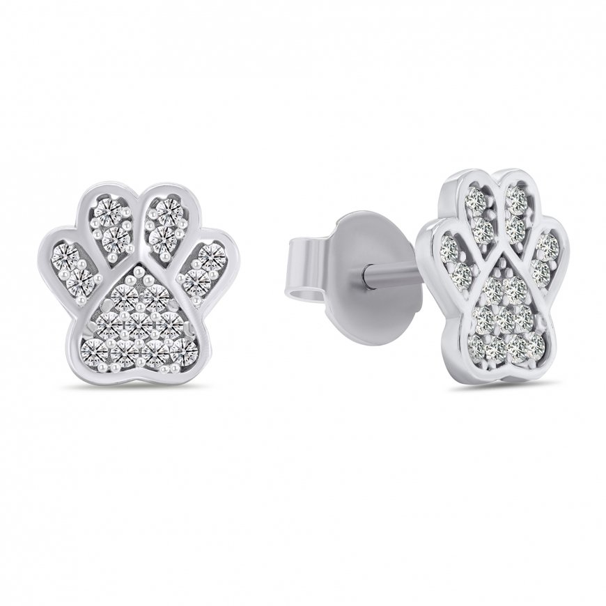 Brilio Silver Brilio Silver Playful hopea Paws EA507W korvakorut
