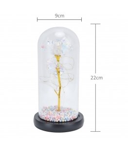 EXTRALINK HOME WIECZNA RÓŻA W SZKLE ŚWIECĄCA LED BIAŁA W-1496