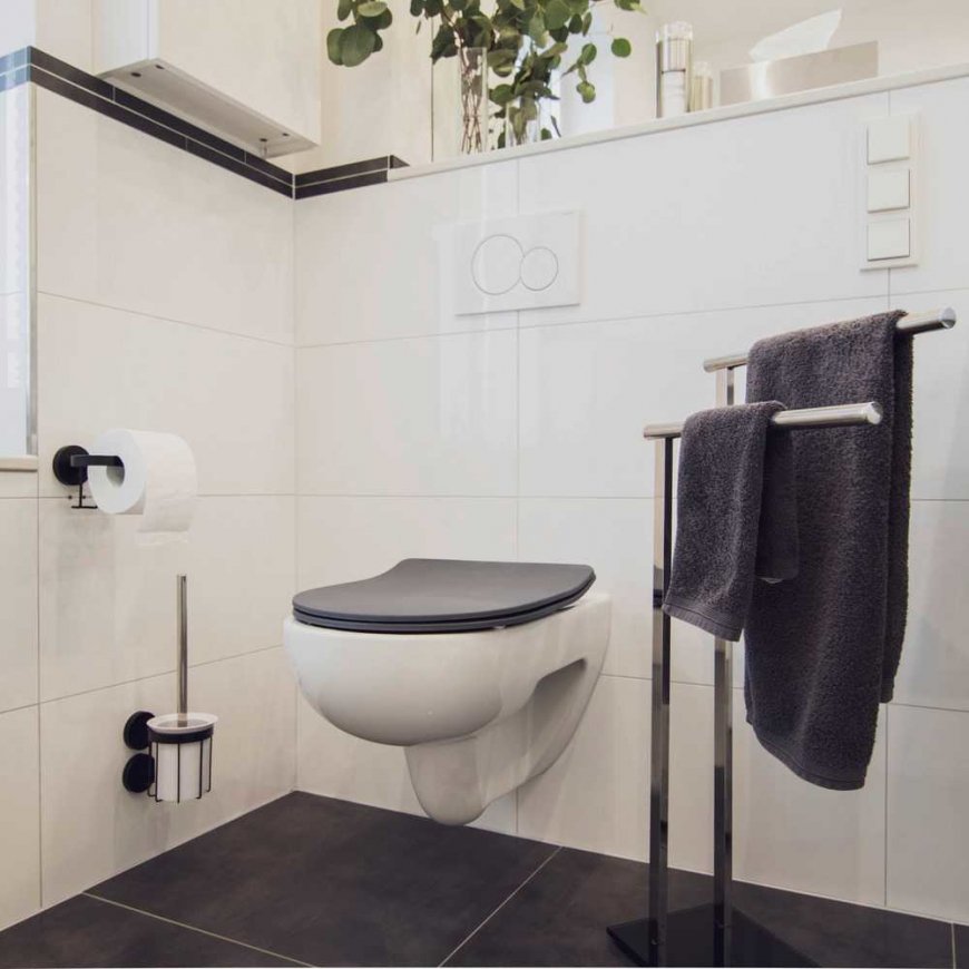 WENKO 23828100 WC-istuin Pehmeä wc-istuin Duroplast Harmaa – 5