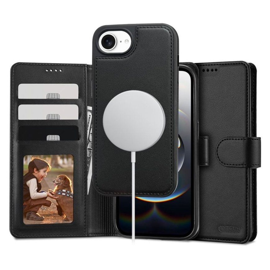 TECH-PROTECT WALLET MAGSAFE IPHONE 16E MATTE BLACK
