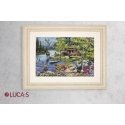 luca S Cross stitch kit Cabin By The Lake 51x34 cm SB2410 luca S Cross stitch kit Cabin By The Lake 51x34 cm SB2410