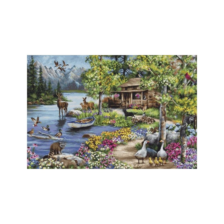 luca S Ristipistosarja Cabin By The Lake 51x34 cm SB2410 – 2