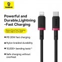 Baseus Dura Type C kiirlaadimiskaabel iP 20 W 1 m Must, punane Baseus Dura Type C kiirlaadimiskaabel iP 20 W 1 m Must, punane