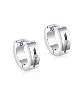 Troli Elegant steel hoop earrings VSE010S-PET
