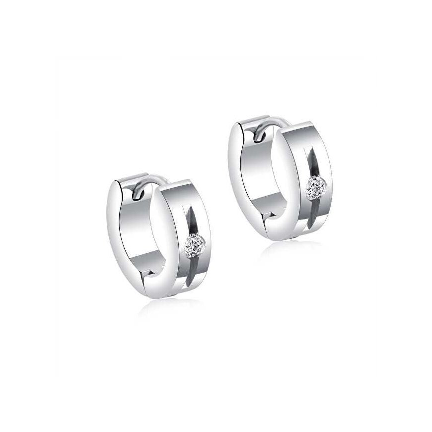 Troli Elegant steel hoop earrings VSE010S-PET