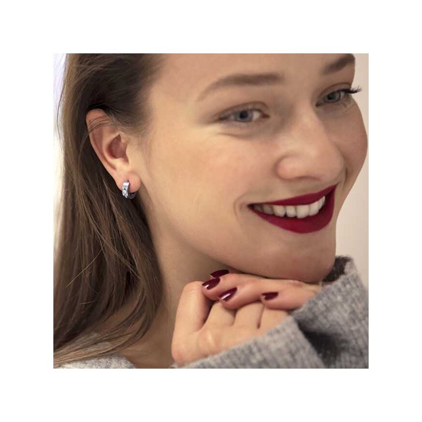 Troli Elegant steel hoop earrings VSE010S-PET – 2