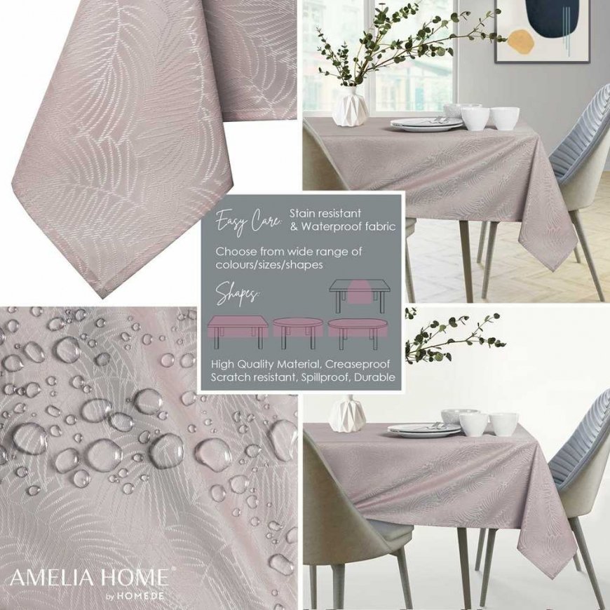 AmeliaHome Tablecloth AH GAIA BRD POWDERPINK 80X80 – 2
